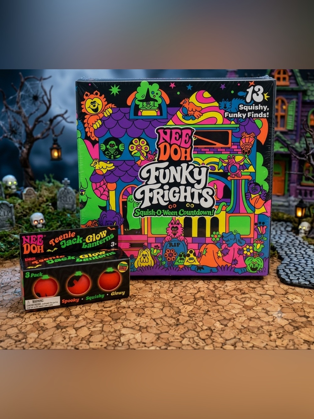 Needoh Funky Frights Squish-O-Ween Advent Calender and Teenie Jack Glow Lanterns